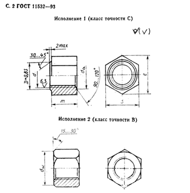 чертеж гайка М 22 гост 11532-93