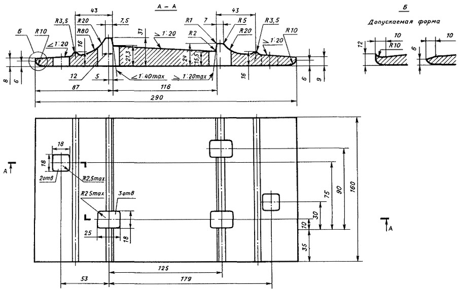 чертеж Подкладки д 43