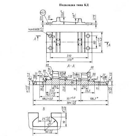 чертеж Подкладка типа КД
